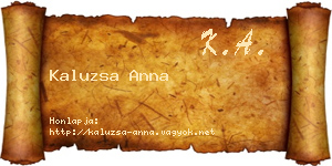 Kaluzsa Anna névjegykártya